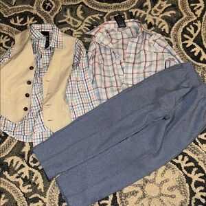 Izod Blue and Orange Plaid Shirt